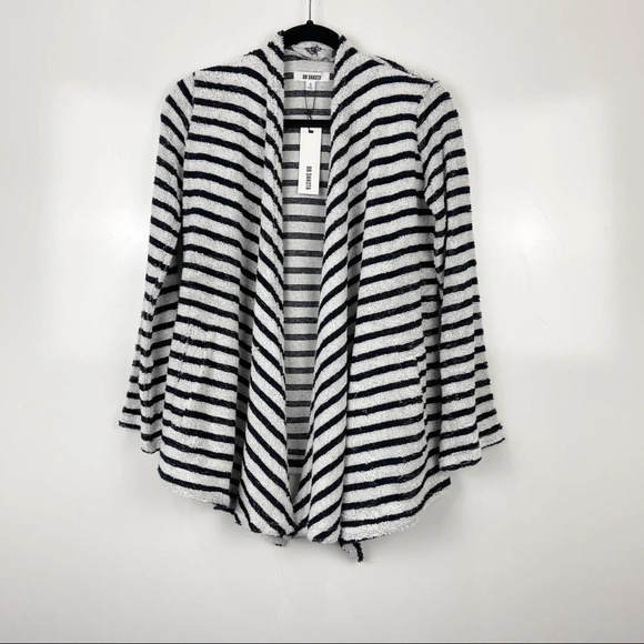 NEW BB Dakota Just Your Stripe French Terry Knit Open Front Cardigan Size Small - Picture 2 of 11